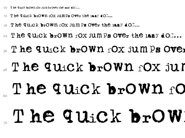 Typewriter from 286 font waterfall